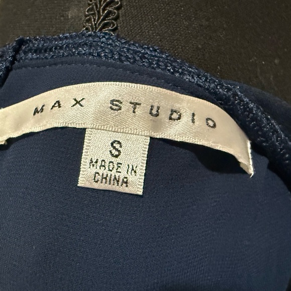 Max Studio Dark Blue Dress with Lace Accent - Picture 3 of 6